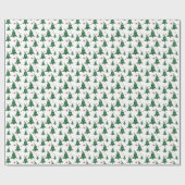 Groene kerstbomen en rood Snowflakes patroon Cadeaupapier (Vlak)