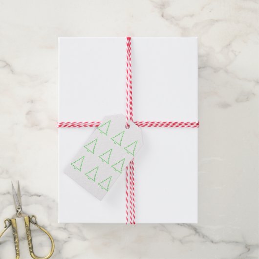 Groene kerstbomen Gift Labels Cadeaulabel (Met Touw)
