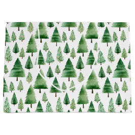 Groene kerstbomen groot cadeauzakje