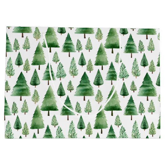 Groene kerstbomen groot cadeauzakje (Achterkant)