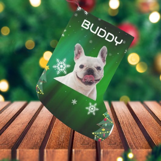 Groene Kerstbomen Hond Pet Foto Kleine Kerstsok