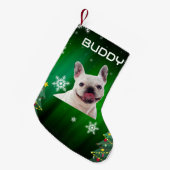 Groene Kerstbomen Hond Pet Foto Kleine Kerstsok (Voorkant (Hangend))