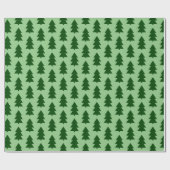 Groene kerstbomen Inpakpapier (Vlak)
