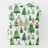 Groene kerstbomen inpakpapier vel (In situ)