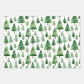 Groene kerstbomen inpakpapier vel (Voorkant)