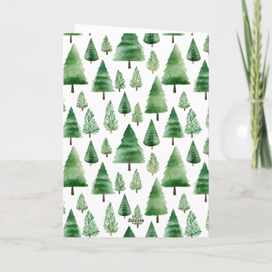 Groene kerstbomen kaart (Achterkant)
