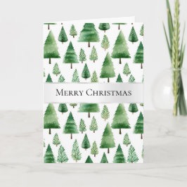 Groene kerstbomen kaart