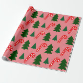 Groene kerstbomen Kerst Sticks Cadeaupapier (Uitgerold)