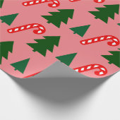 Groene kerstbomen Kerst Sticks Cadeaupapier (Hoek)