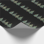 Groene kerstbomen kerstvakantie cadeaupapier (Hoek)