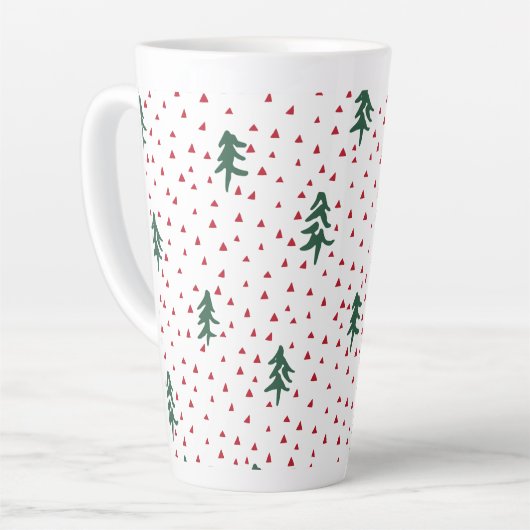 Groene kerstbomen latte mok (Linkerhoek)