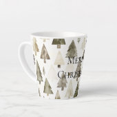 Groene kerstbomen latte mok (Linkerhoek)