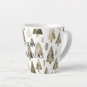 Groene kerstbomen latte mok (Rechterhoek)