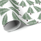 Groene kerstbomen met cadeautjes, verpakt papier (Rol Hoek)