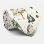 Groene Kerstbomen met Crème Stropdas (Opgerold)