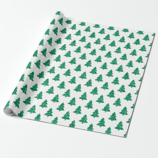 Groene kerstbomen met glans cadeaupapier (Uitgerold)