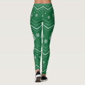  groene kerstbomen met sneeuwvlokken leggings (Achterkant)
