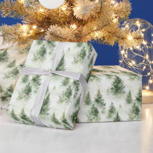 Groene kerstbomen op Bord groen Cadeaupapier