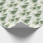 Groene kerstbomen op Bord groen Cadeaupapier (Hoek)