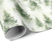 Groene kerstbomen op Bord groen Cadeaupapier (Rol Hoek)