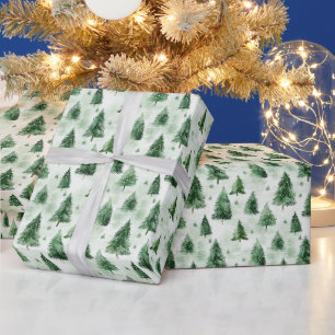 Groene kerstbomen op Bord groen Cadeaupapier
