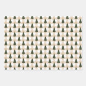 Groene kerstbomen op Cream Pset Inpakpapier Vel (Voorkant)