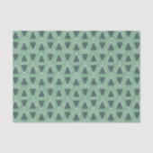 Groene kerstbomen op groene swirls tissuepapier (Voorkant)