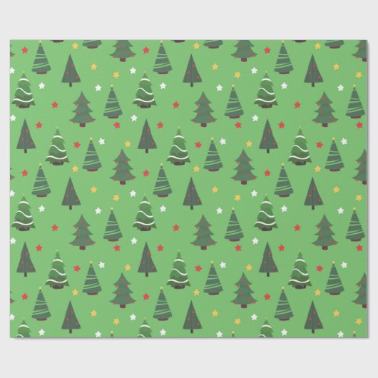  groene kerstbomen Pattern Christmas Cadeaupapier (Vlak)