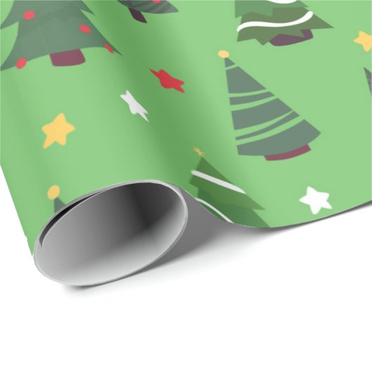  groene kerstbomen Pattern Christmas Cadeaupapier (Rol Hoek)