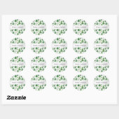 Groene kerstbomen ronde sticker (Vel)
