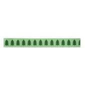 Groene kerstbomen satijnen lint (Voorkant)
