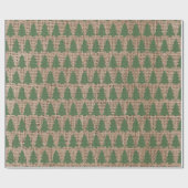 Groene kerstbomen - Tan Burlap textuur Cadeaupapier (Vlak)
