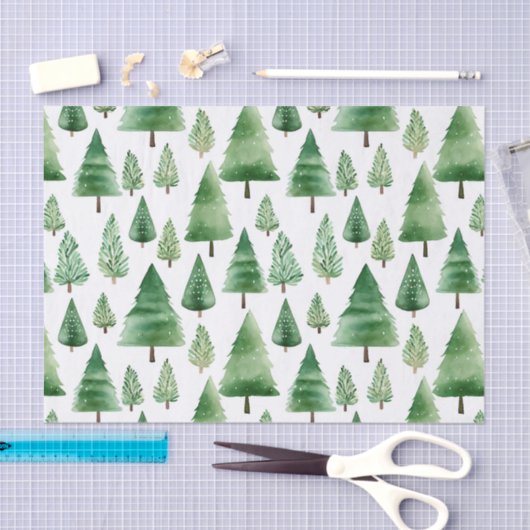 Groene kerstbomen tissuepapier (Craft)