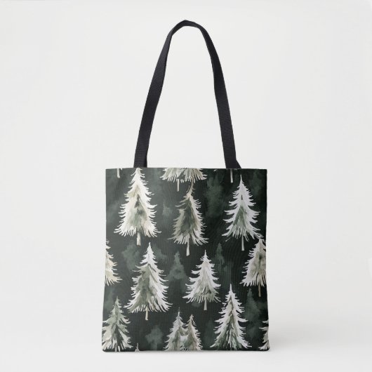 Groene kerstbomen tote bag (Voorkant)