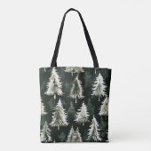 Groene kerstbomen tote bag (Achterkant)
