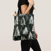 Groene kerstbomen tote bag (Dichtbij)