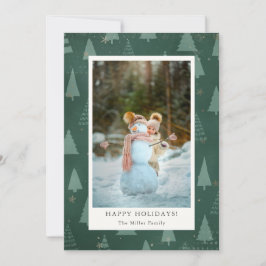 Groene Kerstbomen Vakantie Fotokaart Feestdagenkaart