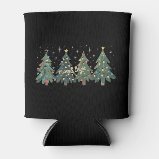Groene Kerstbomen Vakantie Kerstmis Blikjeskoeler (Voorkant)