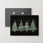 Groene Kerstbomen Vakantie Kerstmis  Button (Voorkant / Achterkant)