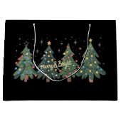 Groene Kerstbomen Vakantie Kerstmis Groot Cadeauzakje (Voorkant)