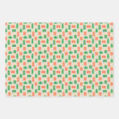 Groene kerstbomen, vakantielichten en Cadeaus Inpakpapier Vel (Voorkant 3)