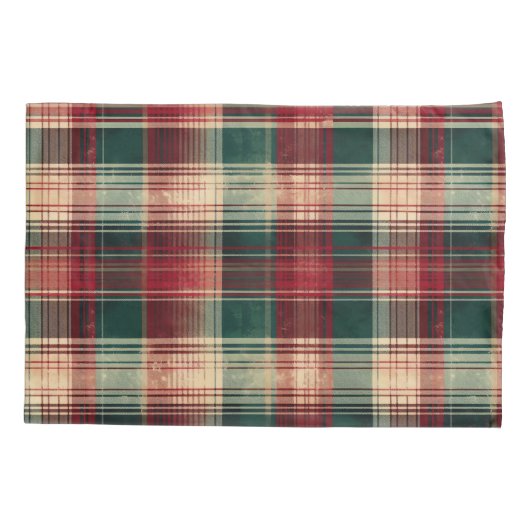 Groene kerstbomen Waterverf Grunge Maroon Kussensloop (Achterkant-Links)