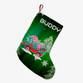 Groene Kerstbomen Winkelwagen Kleine Kerstsok (Voorkant (Hangend))