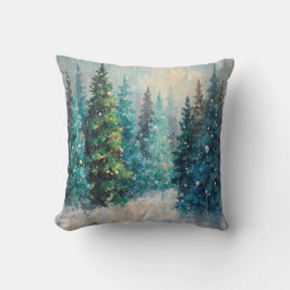 Groene kerstbomen winterbos kussen