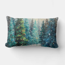 Groene kerstbomen winterbos