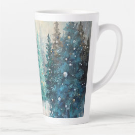 Groene kerstbomen winterbos latte mok