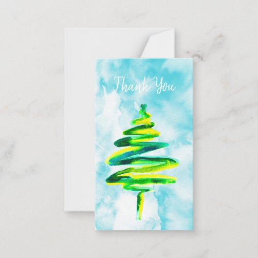 Groene Kerstboom aquarel briefkaart (Voorkant)