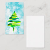 Groene Kerstboom aquarel briefkaart (Voorkant / Achterkant)