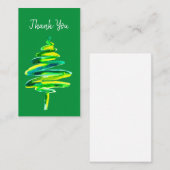 Groene kerstboom aquarel notitiekaartje (Voorkant / Achterkant)