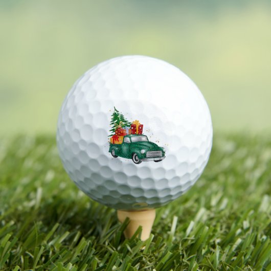Groene Kerstboom Auto Kerstvakantie  Golfballen (Insitu Shirt)